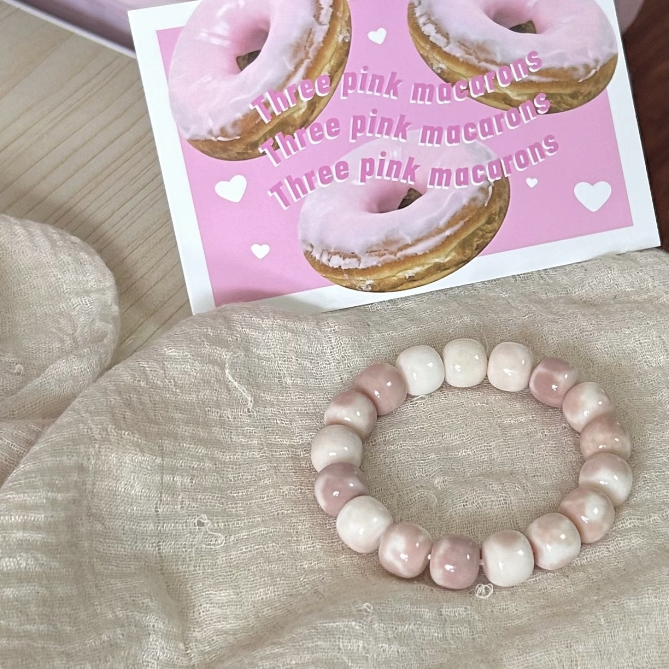 Decorative Bodhi beads bracelet pink